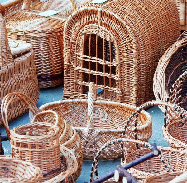 wicker baskets for sale at  market